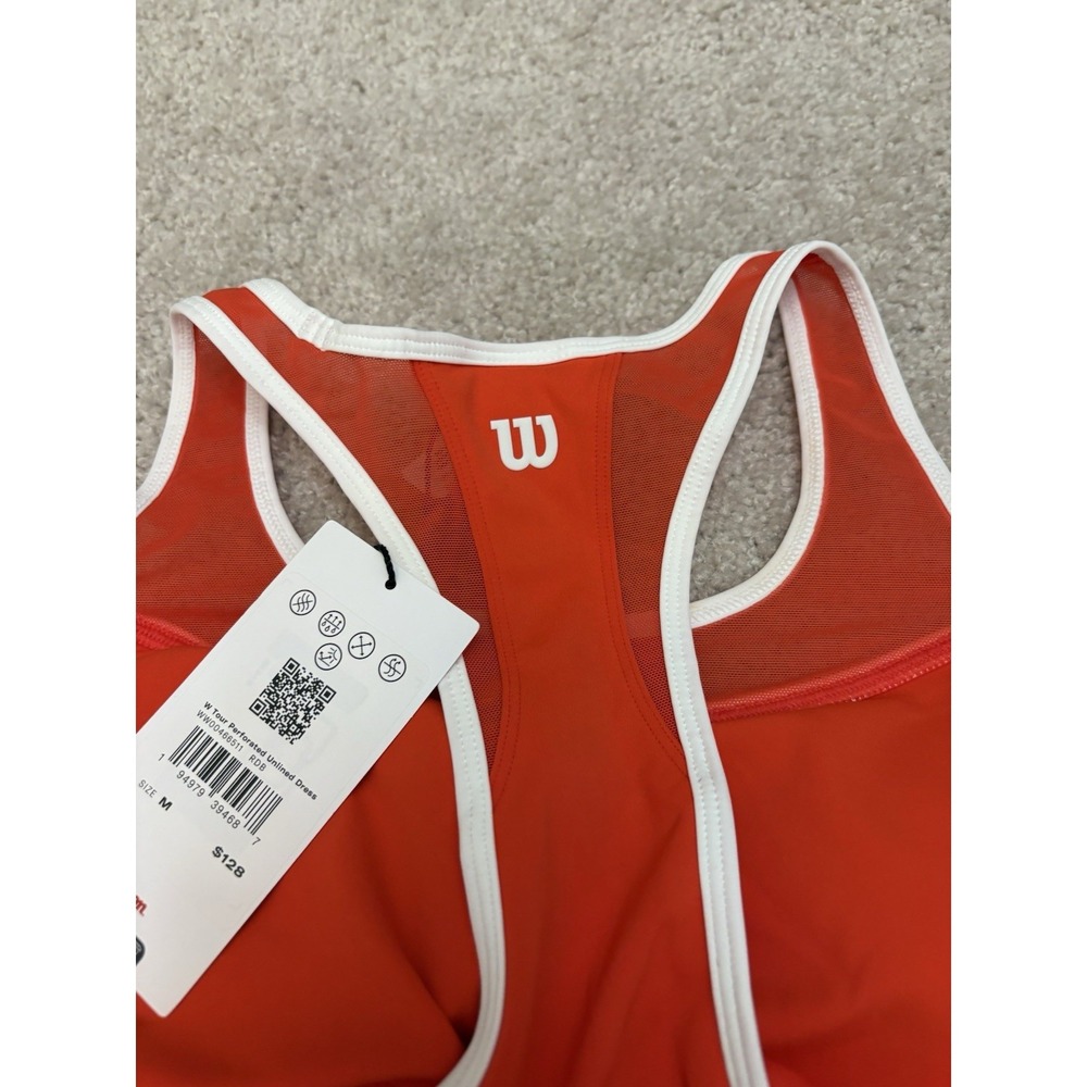 New Wilson Tour Perforated Unlined Orange Dress Preppy 128$ Value Size Medium - Picture 4 of 7